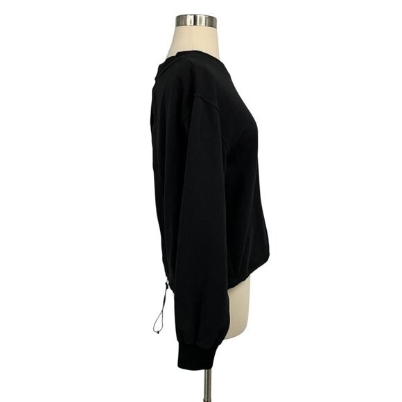 Varley Weston Sweatshirt Size S Black Open Back Long Sleeve Pullover Drawcord - Picture 7 of 10
